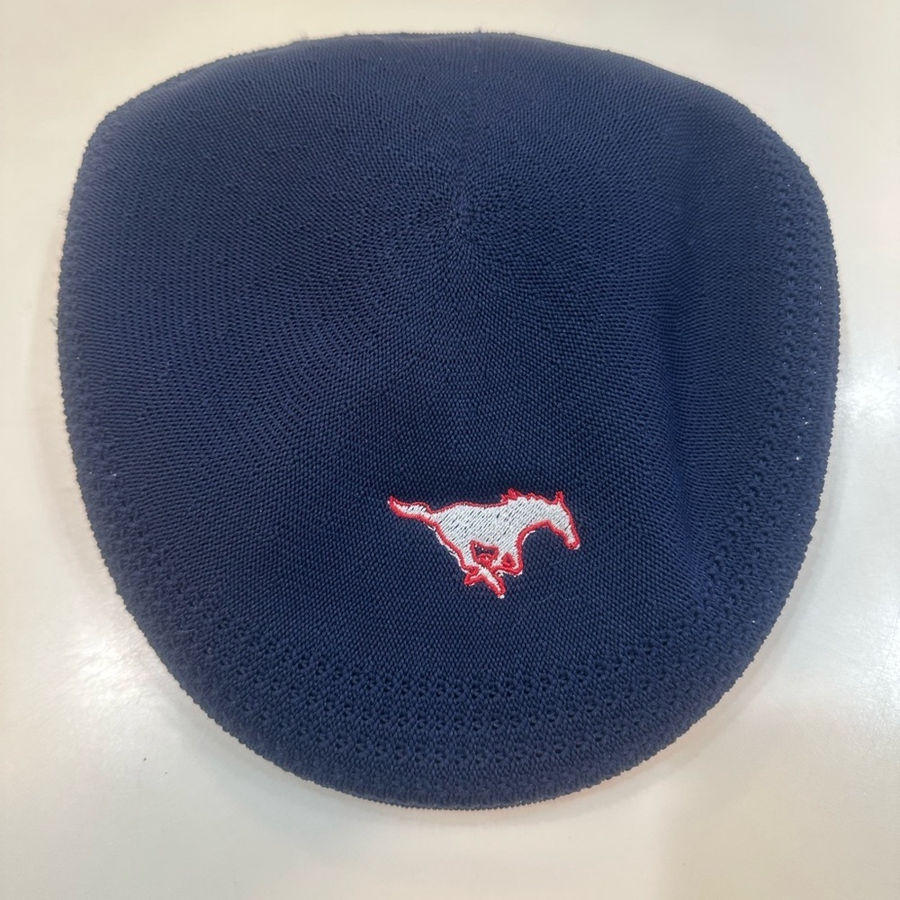 NWT Kangol 504 Ventair Mesh Cap XL Navy Blue SMU/Ford Mustangs Horse Logo - Picture 7 of 9